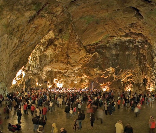 Salle de concert, La grotte de Postojna